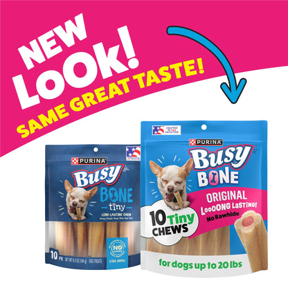 Purina  Extra Small Dog Treats with Real Pork, Long-Lasting Chews, 6.5 Oz Pouch (10 Count)