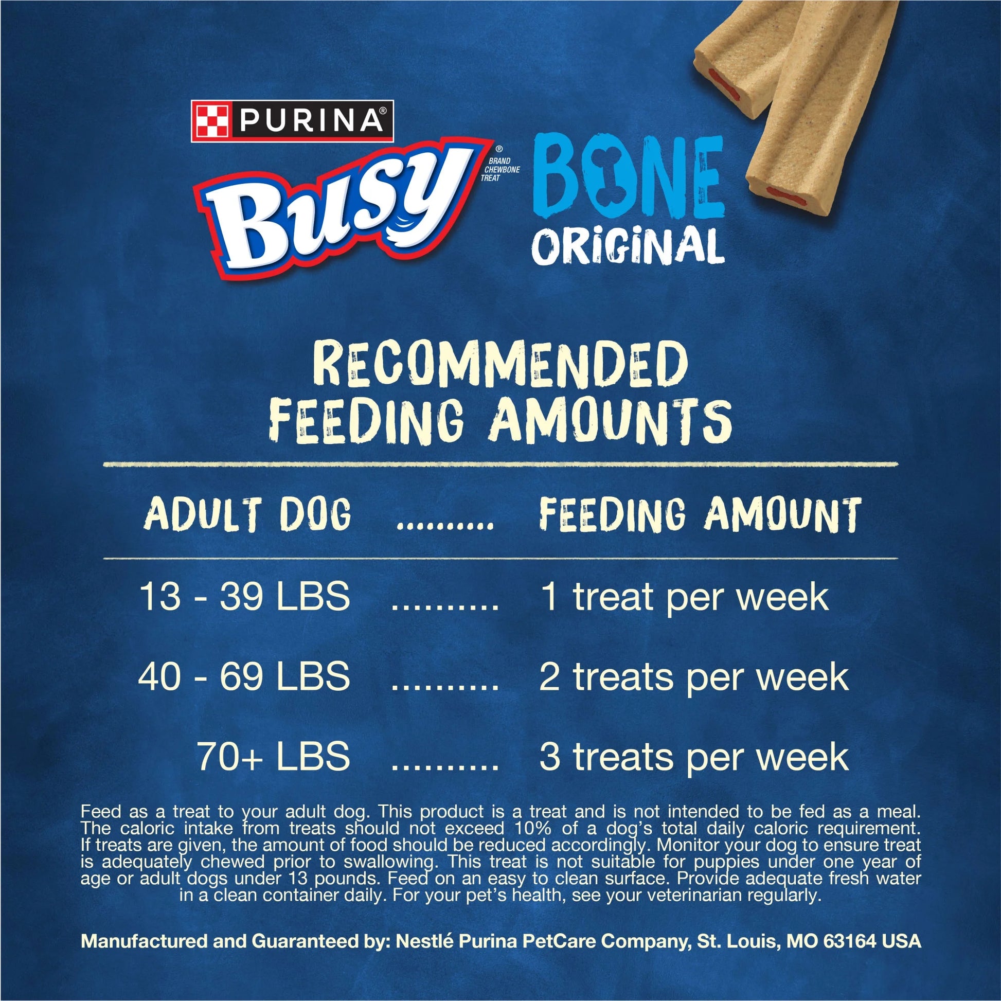 Purina  30-70+ Lbs Dog Treats Original Pork, Long-Lasting Chews, 21 Oz Pouch (6 Count)