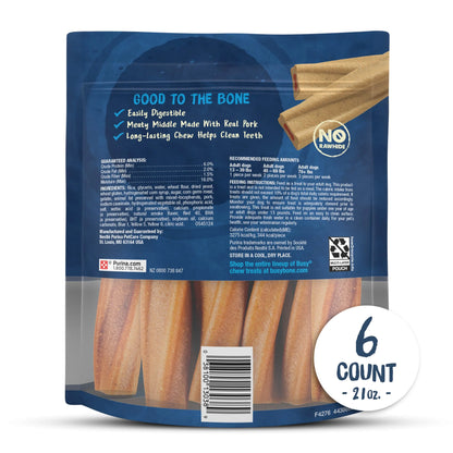 Purina  30-70+ Lbs Dog Treats Original Pork, Long-Lasting Chews, 21 Oz Pouch (6 Count)