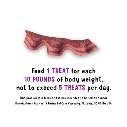 Purina  Strips Dog Treats with Real Bacon & Beef Flavors Tender Chews, 25 Oz Pouch