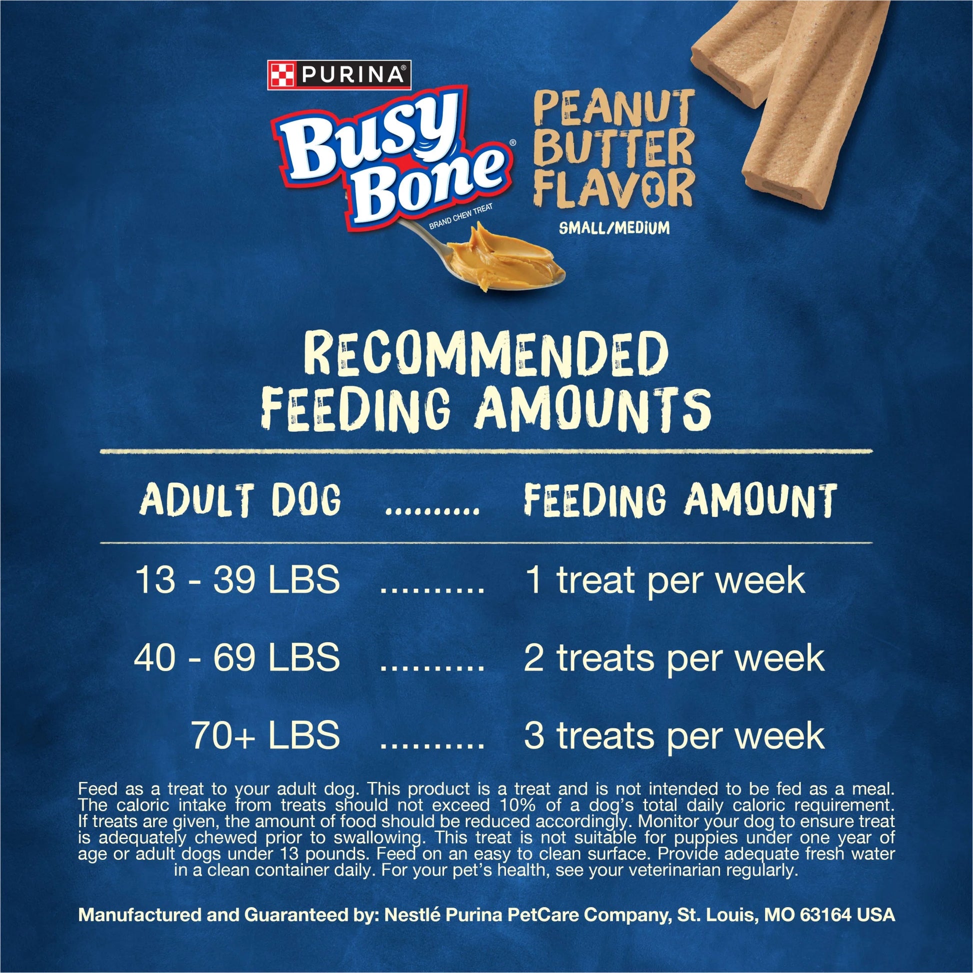Purina  Dog Treats, Peanut Butter Flavor Long-Lasting Chews for Small & Medium Dogs, 35 Oz Pouch