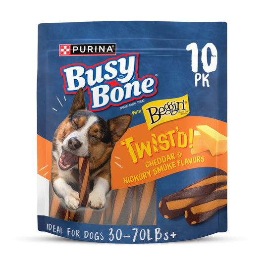 Purina Busy with Beggin’ Twist’D Cheddar and Hickory Smoked Flavors Adult Dog Treat