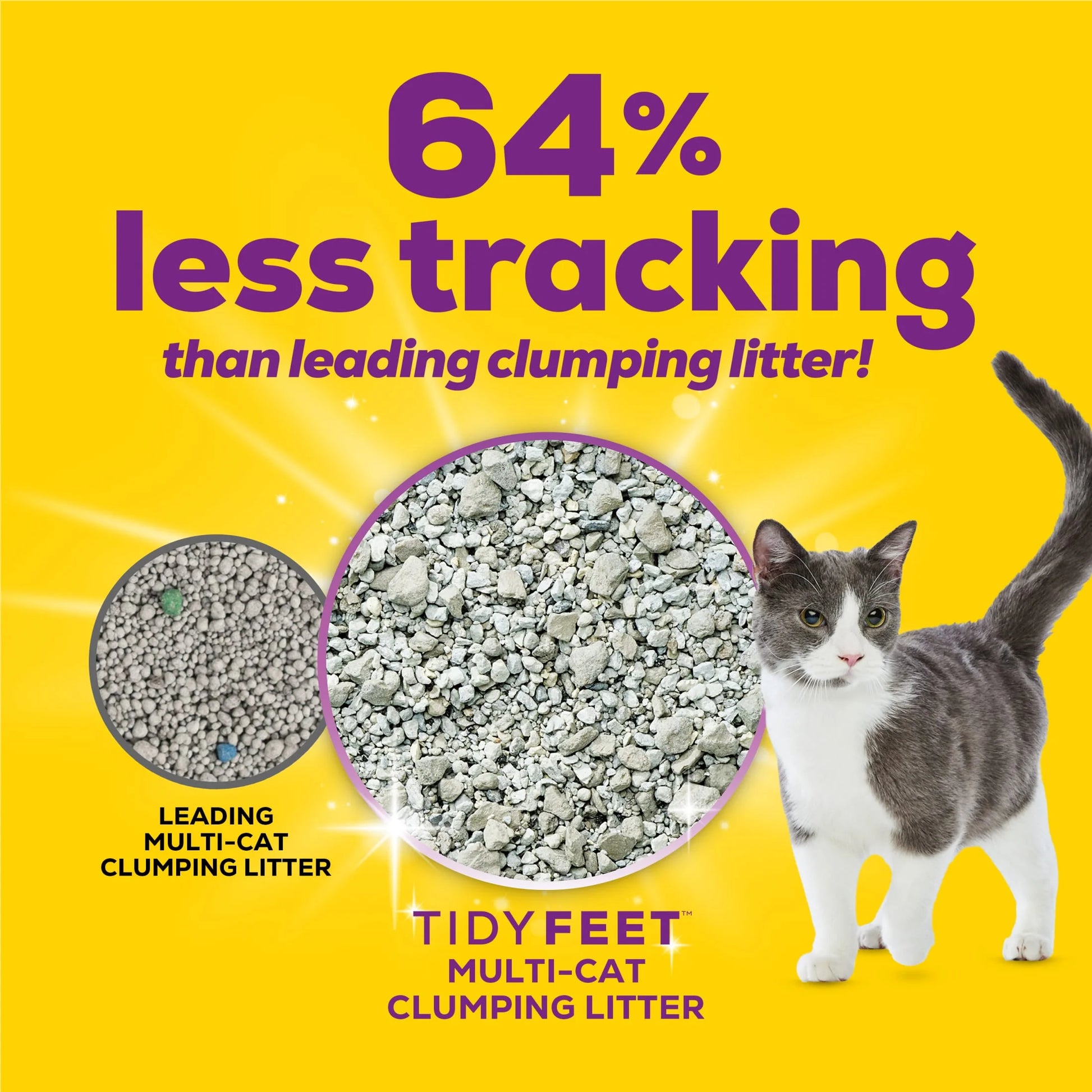 Purina  Tidy Feet Clumping Cat Litter, Low Dust, 24/7 Odor Control, 20 Lb. Jug
