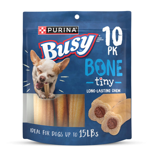 Purina  Extra Small Dog Treats with Real Pork, Long-Lasting Chews, 6.5 Oz Pouch (10 Count)