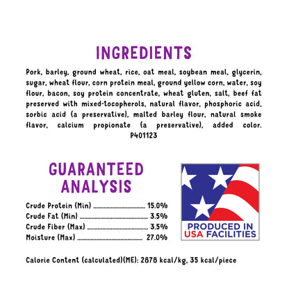 Purina  Strips Dog Treats with Real Bacon & Beef Flavors Tender Chews, 25 Oz Pouch