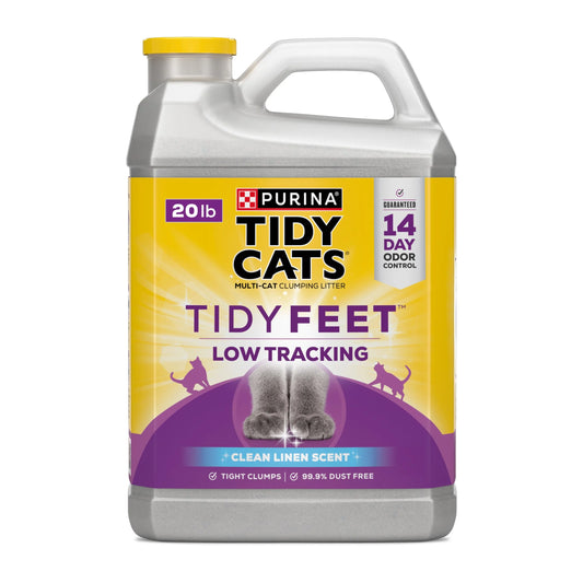 Purina  Tidy Feet Clumping Cat Litter, Low Dust, 24/7 Odor Control, 20 Lb. Jug
