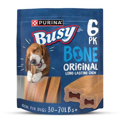 Purina  30-70+ Lbs Dog Treats Original Pork, Long-Lasting Chews, 21 Oz Pouch (6 Count)