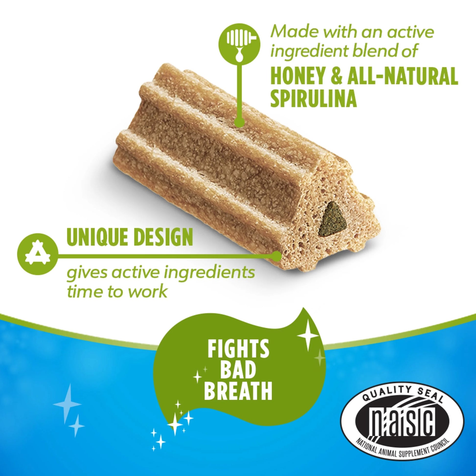 Purina  Activefresh Large Dog Treats Dental Chews with Chicken, 35 Oz Pouch, 2 Packs (30 Count)